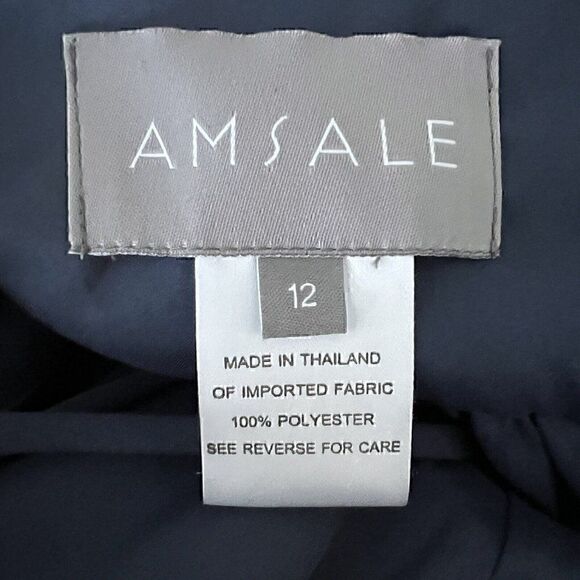 Amsale Maternity Size 12 Janan Maxi French Blue Flat Chiffon Bridesmaid Wedding - Picture 2 of 12